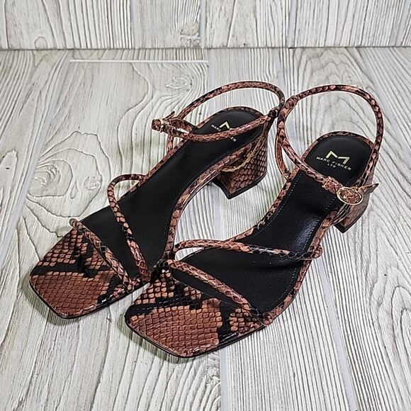 Marc Fisher LTD Jiny Leather Barely There Snake Print Sandals Womens 6.5 NEW - Picture 10 of 13